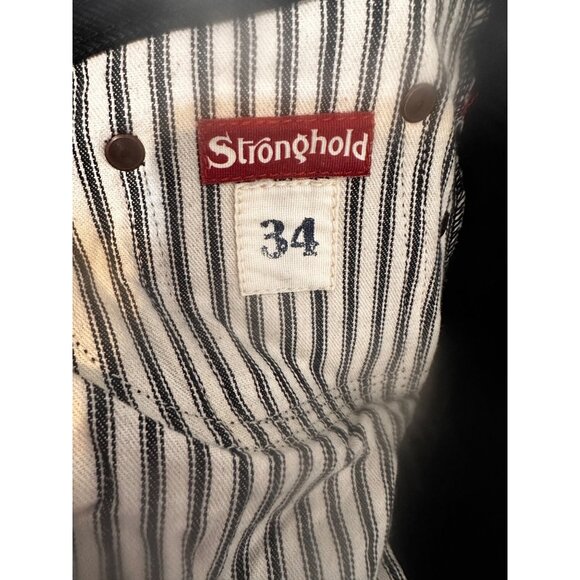 Sold The Stronghold SelvedgenStraight Leg Jeans Men 34 Black Button Fly Moto Roc - Picture 6 of 16